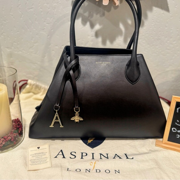 Aspinal of London Elegant Black Satchel - Picture 5 of 11